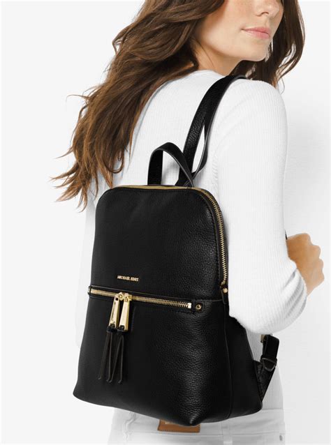 michael kors black leather backpacks|Michael Kors Backpack 2020.